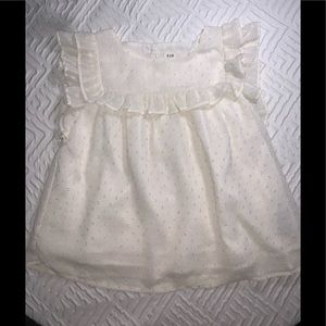 Gap kids girls ivory ruffle top!